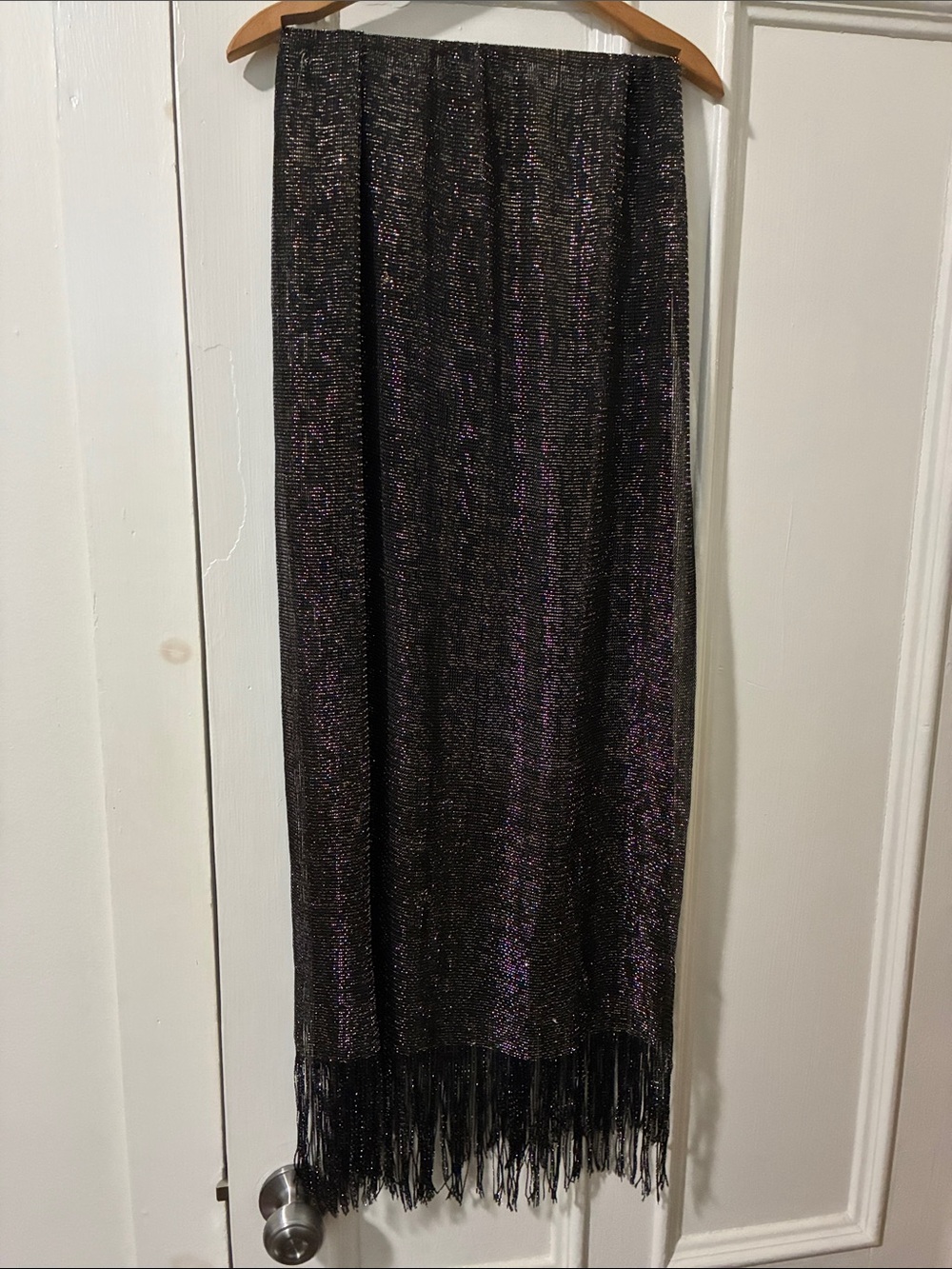 Black & Gold Headwrap Scarf Fringe